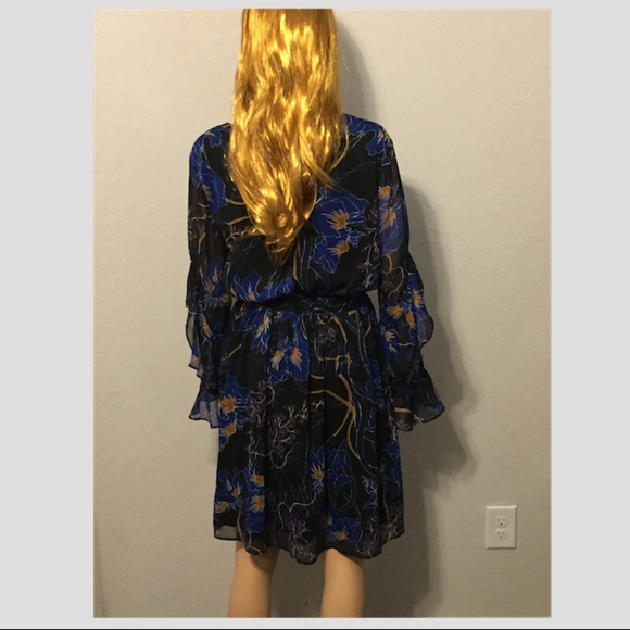 INC Casual Sleeve Floral Tiered Sleeve Sheer Dress - Picture 6 of 8